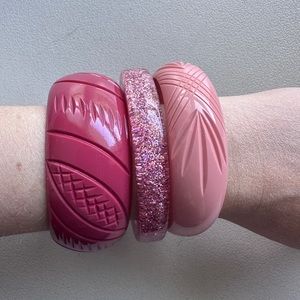 Splendette Pink with glitter bangle set